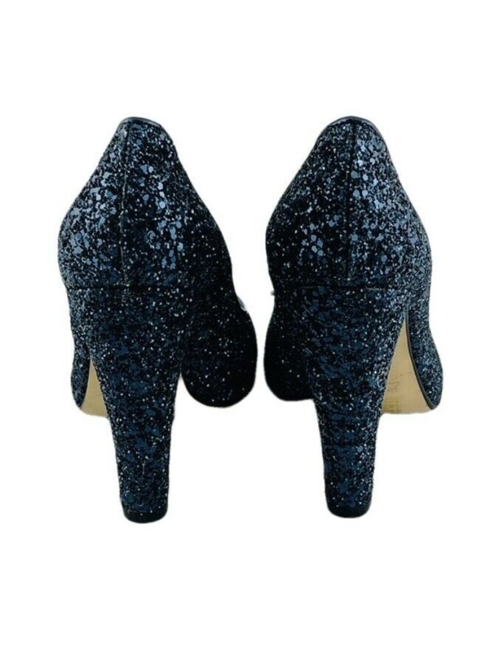 Dune Womens Black Glitter Peep Toe High Heel Pumps Size 39 EU 8.5 US - Picture 4 of 10